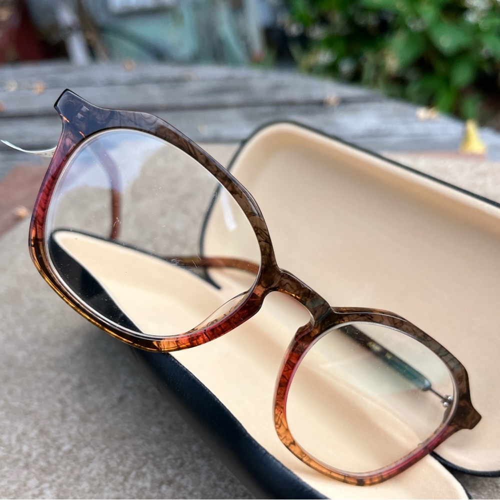 New never worn LA Eyeworks Fiction frames Brown Rose Tan Gradient Glasses